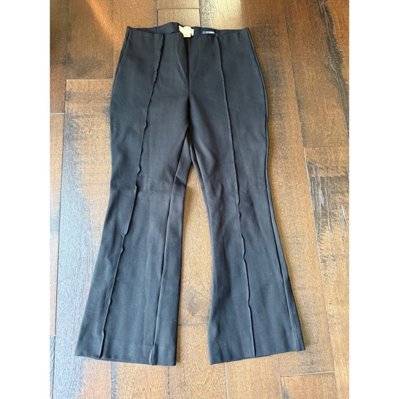 Maeve Pants - Maeve Anthropologie The Margot Black Kick Flare Seam Detail Pants Small